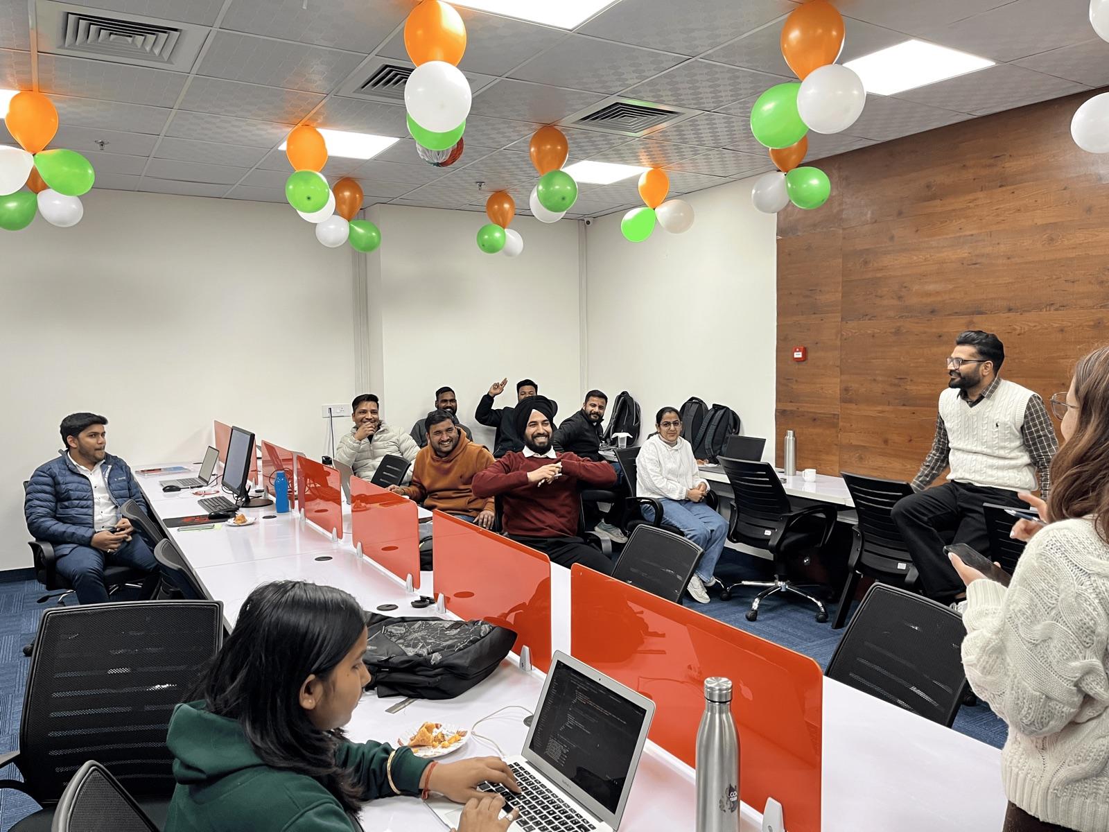 Zygobit team celebrating together in the Mohali office